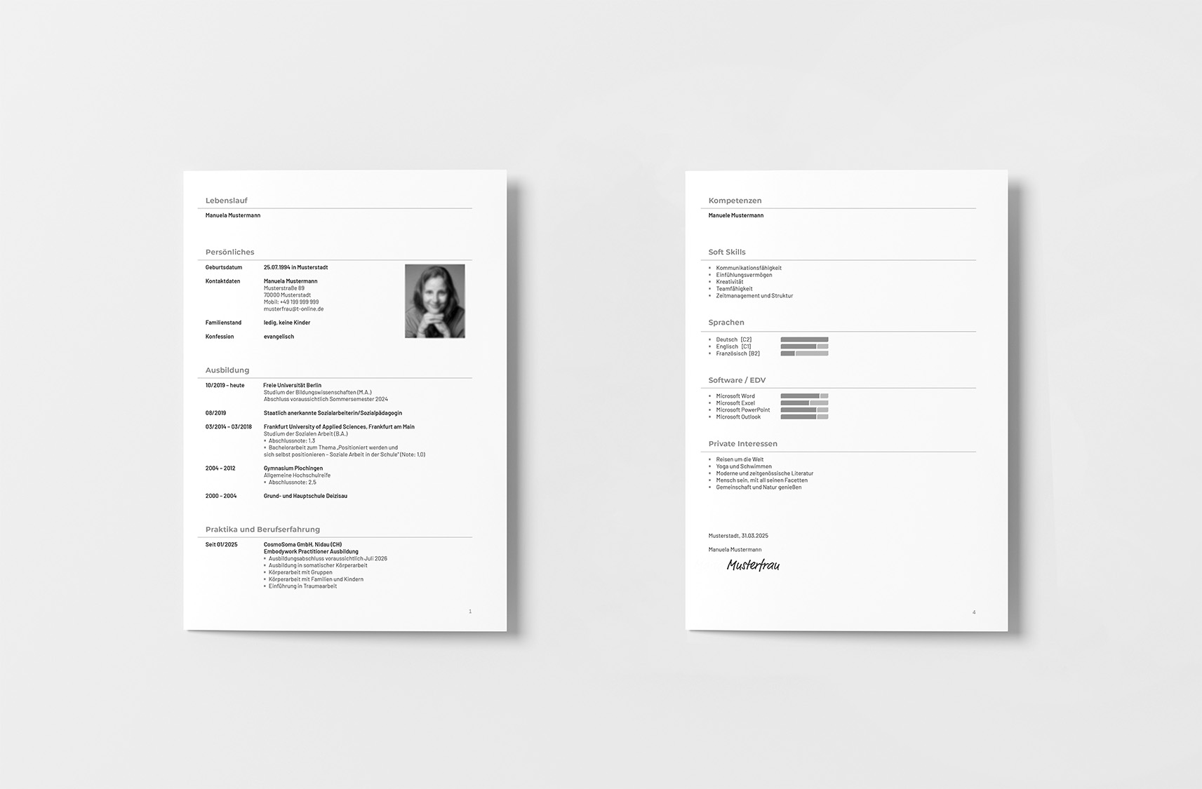 Bewerbung Gestaltung