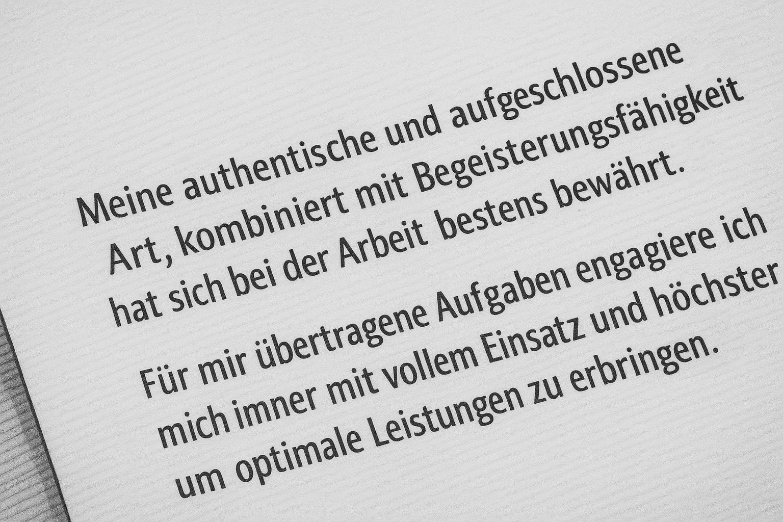 Texte Bewerbung